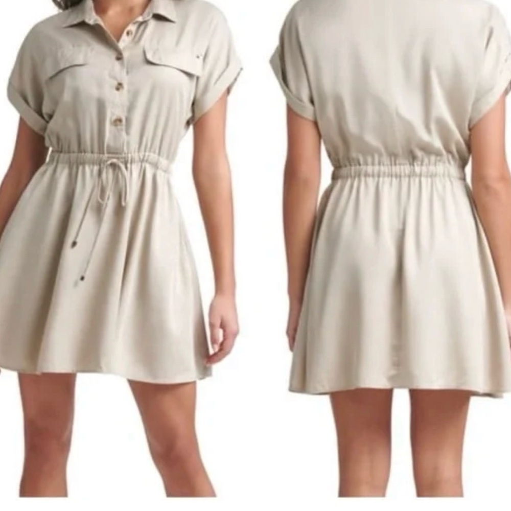 Casual Beige Shirt Dress Tommy Hilfiger
